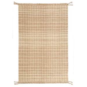 พรมปูพื้นทรงสี่เหลี่ยมผืนผ้าลายคลาสสิกสีเบจและสีน้ำตาล ทำจากปอกระเจาทอมือ สำหรับห้องโถงหรือห้องนั่งเล่นวัยรุ่น รุ่น PDJT-514 - Product Image 1