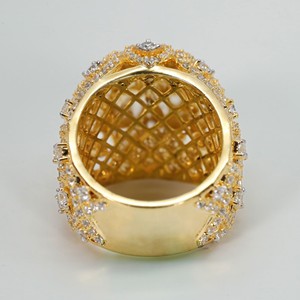 yellow gold lab grown diamond hip hop <b>ring</b> with vvs clarity elegantly <b>crafted</b> for women - Product Image 4