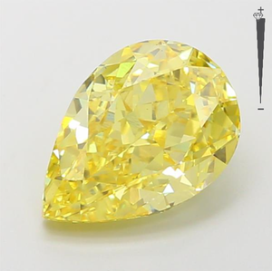 Diamant synthétique cultivé en laboratoire, 3,53 carats, jaune fantaisie VS2, taille poire CVD, diamant non monté, certifié IGI - Product Image 1