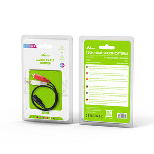 2*3.5mm RCA Mâle 3.5mm Femelle 20cm Câble Audio Coaxial Vert PVC Veste Flexible 4K pour Microphone Voiture Multiple Disponible - Product Image 1