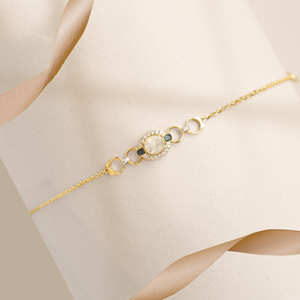 Pulsera de Oro de 14K con Diamantes Polki Euphoria, Lujosa y Hecha a Mano con Diamantes Sin Tallar, con Artesanía Hereditaria Atemporal, para Novias - Product Image 5