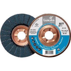 Disco de Láminas SLTT ZK de 115 mm con Grano 40, Corindón de Zirconio para Acero Plano, Paquete de 10 - Producto LUKAS - Product Image 1