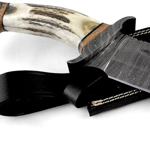 มีดล่าสัตว์ทำจากเหล็กดามัสกัสตั้งแคมป์ทำด้วยมือมีดกวางที่แข็งแรง - Product Image 1