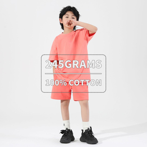 Venta al por mayor personalizada en blanco de algodón para niños camiseta bordado impreso Logotipo de color sólido camiseta en blanco liso niños camisetas - Product Image 3