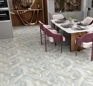 Carreaux de sol en ardoise frittée de haute qualité 600x600mm 600x1200mm, surface brillante, blanc grisâtre, pour hôtels, espaces commerciaux, antidérapants - Product Image 3