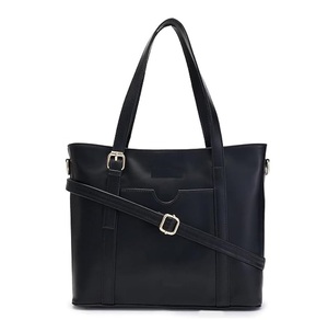 Sac à main fourre-tout de luxe en cuir véritable pour femmes, grande capacité, motif solide avec fermeture à glissière, logo personnalisé - Product Image 2