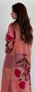 Atractivo 2025 manga larga patrón Floral Maxi Vestido Mujer elegante Floral Smocked Puff manga señora vestido precio al por mayor - Product Image 3