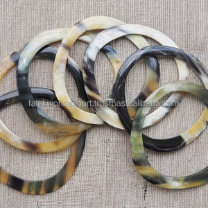 Elegante brazaletes de cuerno de búfalo hechos a mano, pulseras de cuerno Real, conjunto de joyas para mujeres con acento de ágata Natural por Falak World Export - Product Image 4