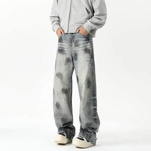 กางเกงยีนส์ผ้ายืดสำหรับผู้ชายออกแบบได้ตามต้องการเสื้อผ้าแนวสตรีทฮิปฮอปสไตล์วินเทจ3D - Product Image 6
