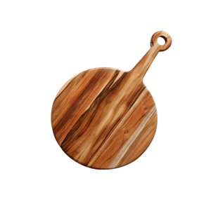 Tabla de madera para quesos, tabla de cortar de forma redondeada, hecha en India, accesorios de cocina - Product Image 1