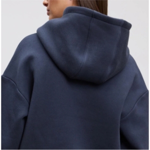 Sudaderas con Hombros Caídos para Mujer, con Logotipo Frontal, Forro Polar, 100% Algodón, Ropa Exterior Informal, Sudaderas Modernas al por Mayor para Mujer - Product Image 4