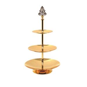 Juego de dos soportes para pasteles de aluminio con acabado natural para fiestas, estilo moderno, para cumpleaños y ceremonias de boda. - Product Image 5