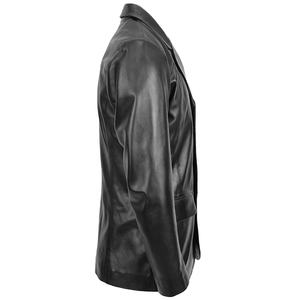 Leather Balazer <b>Men</b> Slim Fit <b>Black</b> Lambskin Leather <b>Men</b> Jacket Winter Leather - Product Image 2