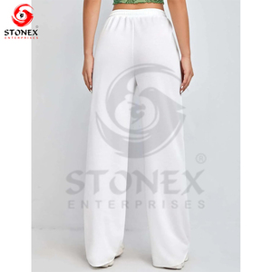 Pantalones jogger acampanados anchos personalizados para mujer, estilo streetwear superventas con frente plano y efecto lavado para invierno - Product Image 4