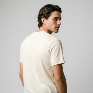 T-shirt décontracté pour homme, coupe classique, en polyester/coton tricoté, imprimé numérique, col rond, style streetwear, écologique - Product Image 3