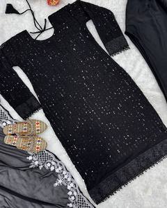 Nueva RADHE EXPORT Designer Lunching Party Wear Ropa India pakistaní BATONES Fancy Duppata Trabajo de bordado pesado Faux Gota Work - Product Image 5