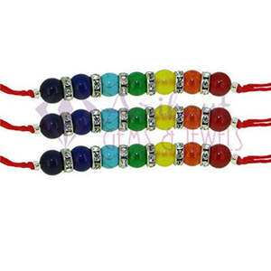 NOVAMART Fine Arihant <b>Gems</b> Multicolour 7 Chakra Energetic Healing Crystal <b>Bracelet</b>/Rakhi for Brother/Bhai/Bhaiya/Bro Natural Sto - Product Image 1
