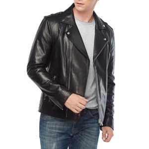 2026 Trending High Street <b>Men's</b> Cow Skin Genuine Leather <b>Jacket</b> High Quality Canvas Stand Customizable OEM Winter <b>jacket</b> <b>for</b> <b>men</b> - Product Image 4