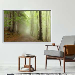Elegant Tempered Glass Forest <b>Canvas</b>: Treen Landscape Print,WHITE <b>FRAMED</b> <b>CANVAS</b> - Product Image 1