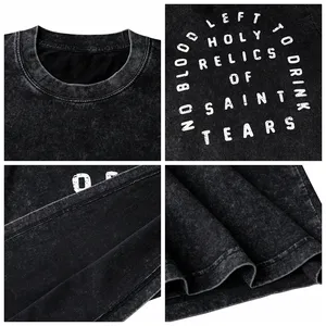 เสื้อยืดครอปผ้าฝ้าย100% โอเวอร์ไซส์ทรงหลวมออกแบบโลโก้ได้ตามต้องการ - Product Image 6