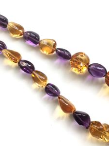 กะรัต764.35ซิทรินและอเมทิสต์1เส้นธรรมชาติสำหรับการทำเครื่องประดับสร้อยคออัญมณี - Product Image 2