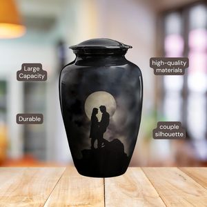 Urne de couple debout pour cendres humaines Mémorial décoratif pour adultes avec couvercle pour urnes funéraires Restes de crémation Urne funéraire Taille personnalisée - Product Image 3