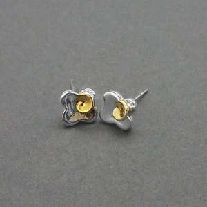 Urthn Vintage Style 2 Tone Plated 18K Gold Rose Gold Stud Pendientes-1310719 Pendientes de aro de moda Zircon Diamond para compromiso - Product Image 1