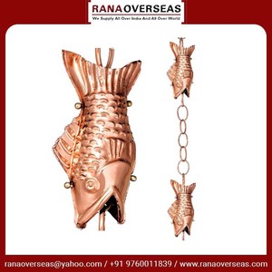 Cadena de lluvia de pescado de boca ancha grande colgante de cobre decorativo de alta calidad uso para jardín en forma personalizada y tamaño al mejor precio - Product Image 6