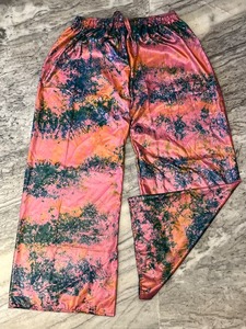 Pantalones Palazzo de seda con tinte de corbata de alta calidad, ropa de calle Bohemia Hippie de pierna ancha para hombres y mujeres, traje holgado de Yoga para Festival - Product Image 2