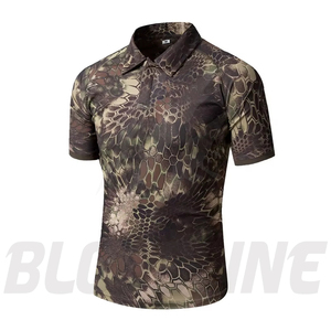 Polo de Manga Corta para Hombre Bloodline, Color Sólido, Tejido Transpirable, Corte Regular Informal, Azul Marino - Product Image 5