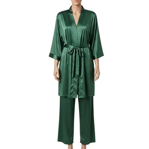 Conjunto de Bata de Satén Transpirable para Mujer, Ropa de Dormir Cómoda, Suave y Lujosa, Perfecta para Relajarse, Ropa de Dormir Elegante de Satén - Product Image 2