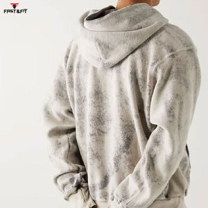 Recién llegados Sudadera con capucha lavada con ácido desgastado de peso pesado Hombres Zip up Sudaderas con capucha de invierno Sudaderas con capucha para hombres - Product Image 2
