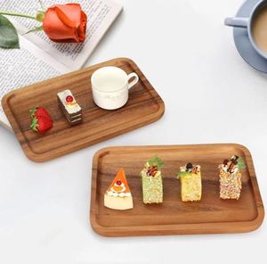 Bandeja de servicio rectangular personalizada de alta calidad hecha en la India tamaño personalizable fábrica de madera de acacia natural al por mayor - Product Image 4