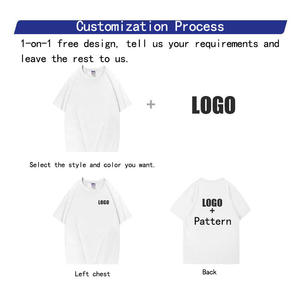 Camiseta de verano de algodón peinado personalizada con logotipo patrón sólido impreso uniforme cultural 210 gramos manga corta al por mayor - Product Image 3