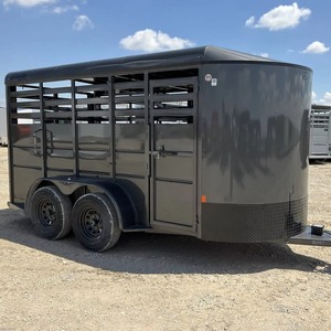 2-Horse Livestock <b>Trailer</b> Black Steel Construction Heavy-Duty Transport Design Premium Horse Transport <b>Trailer</b> - Product Image 1