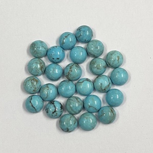 Venta en línea de cabujón en forma de cúpula turquesa de matriz Natural de grado AAA de 4mm a 10mm, piedras preciosas calibradas sueltas para la fabricación de joyas - Product Image 5