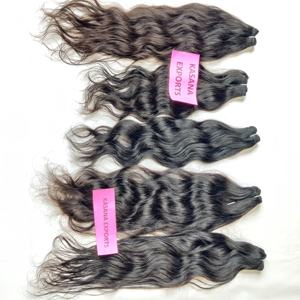 Extensions de Cheveux Humains Remy 100% Gros Indien Vierge faisceau femmes noires couleur naturelle cheveux femmes noires machine double trame - Product Image 2