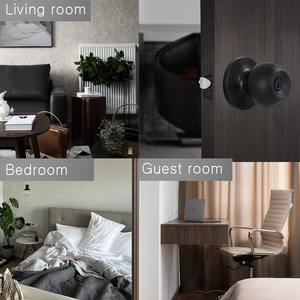 Bouton de porte rond noir élégant pour portes intérieures et extérieures Poignée élégante pour bureau à domicile chambre Quincaillerie moderne durable - Product Image 4