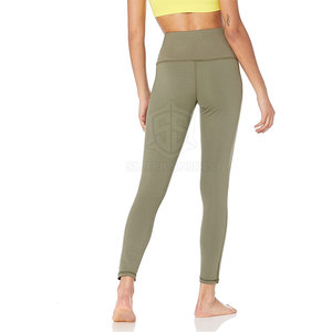 กางเกงเลกกิ้งสำหรับเล่นโยคะระบายอากาศแห้งเร็วของผู้หญิงกางเกงสไตล์กางเกงปิดเอวปานกลางผ้ายืดสีทึบสำหรับใส่เล่นโยคะสินค้ามาใหม่2025 - Product Image 2