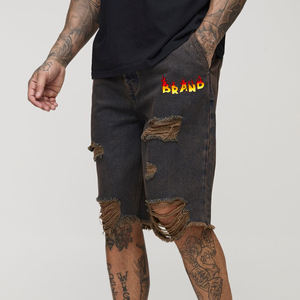 High Quality High Street Distressed Washed Denim <b>Jort</b> Breathable Custom <b>Baggy</b> Men's Shorts Wholesale OEM Service Waterproof - Product Image 6