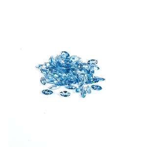 Piedra Preciosa Suelta de Aguamarina Natural, Corte Marquesa Calibrado de 2.5x5mm, Material de Diamante con Tratamiento Térmico, Color Azul - Product Image 1