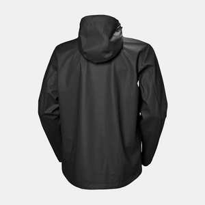 Vestes de pluie imperméables pour hommes, nouveau style, col montant, avec poignets ajustables, manches imprimées, coupe-vent tissé, teinture unie - Product Image 2