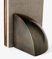 Serre-livres en aluminium et laiton bronzé, motif vertical décoratif moderne et minimaliste, style Art Déco, accessoire de bureau unique pour la maison et le bureau