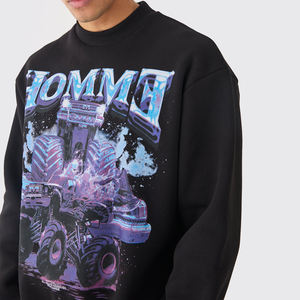 เสื้อสเวตเตอร์ลูกเรือแขนยาวของผู้ชายเสื้อคอตตอนฟลีซ100% สูงพิมพ์โลโก้ตามสั่งใหม่ฤดูร้อน - Product Image 3