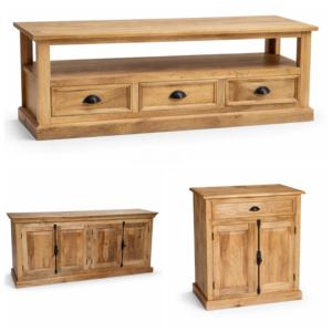 Buffet en bois de manguier massif, style rustique moderne, pour cuisine, salle de bain, meuble de rangement, fait à la main, écologique, tailles personnalisées - Product Image 3