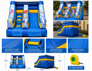 Toboggan gonflable 3x3x3m - Toboggan gonflable professionnel en PVC pour aire de jeux intérieure et extérieure et événements pour enfants - CONFORMITÉ UE - Product Image 3