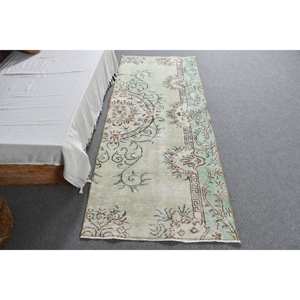 <b>Vintage</b> 29x72ft Turkish Wool <b>Rug</b> Green and Beige Patchwork Design Flat Weave Technique for Living Room Decor 4m Width - Product Image 1