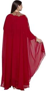 Dubaï marocain modeste caftan arabe Abaya Maxi perlée à la main étage longueur tenue de fête écologique robe de mariage plage élégant - Product Image 4