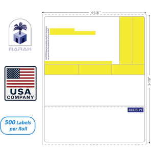 Etiquetas de Prescripción en Blanco RX-Direct Thermal P10 (6, 12, 18 Rollos) Blancas con Detalles Amarillos, Reutilizables con Respaldo Adhesivo - Product Image 3