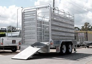 Direct Factory Supply STONEGATE Aluminum Livestock <b>Trailer</b> With Ramp Dual Axle Rear Loading <b>Other</b> <b>Trailers</b> - Product Image 2